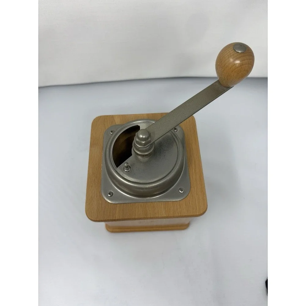 Vintage West German Zassenhaus Coffee Grinder Hand Crank with Drawer Wood Box